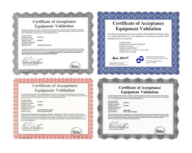 Validation certificates